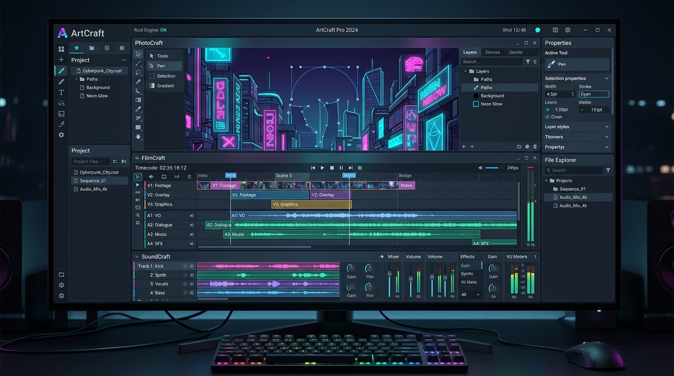 Storytold ArtCraft — Rust-Native Creative Suite interface preview