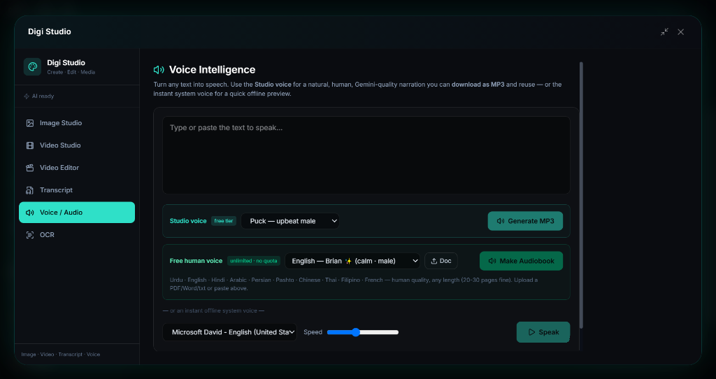 Voice Intelligence & AI Audio Denoise FX
