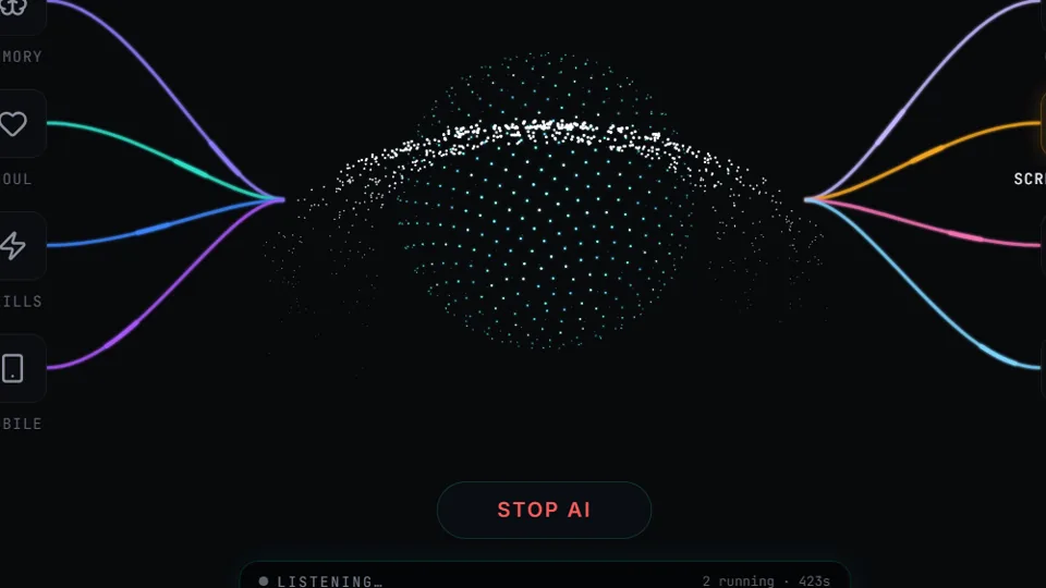 AI workflow graph in DIGI BIZ OS showing chained steps